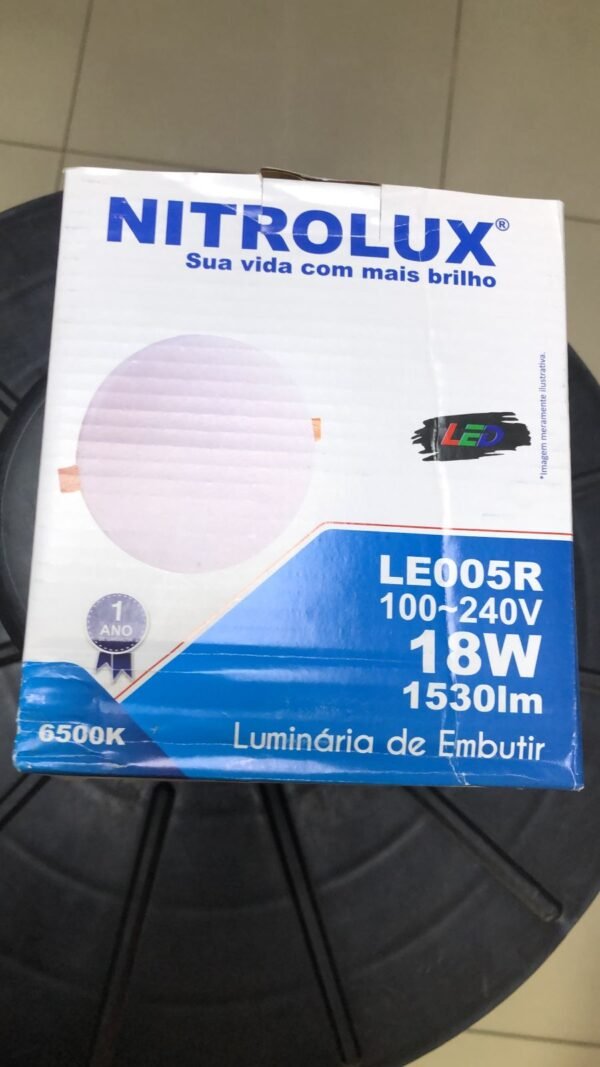 LUMINARIA SOBREPOR BORDA INFINITA LE005R 6500K 18W NITROLUX