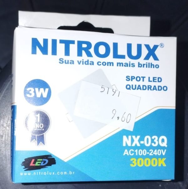 SPOT EMBUTIR NX-03Q 3W 3000K NITROLUX