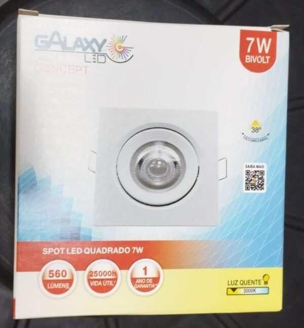 SPOT 7W 3000K QUADRADO GALAXY