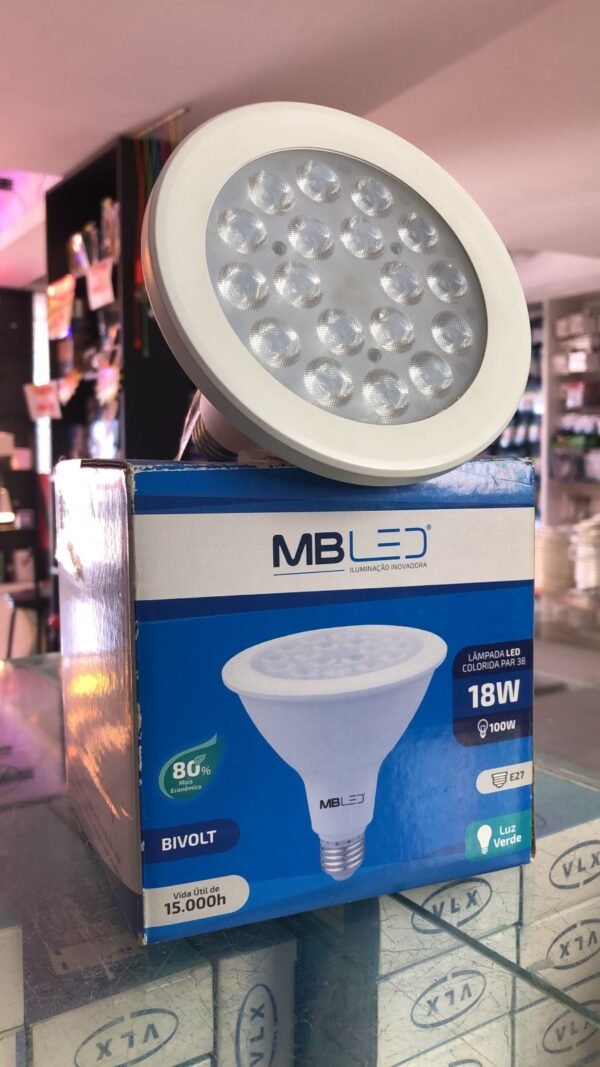 LÂMPADA LED PAR 38 18W VERDE L55172 MB LE