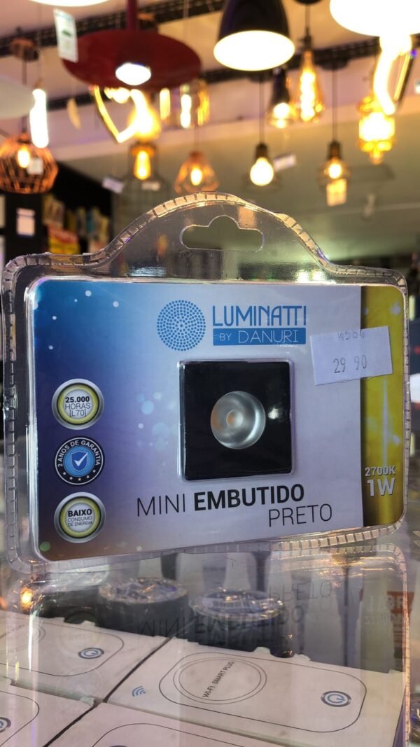 LUMINÁRIA LED MINI EMBUTIDO PT 1W 2700K LUMINATTI