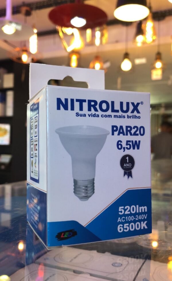 LÂMPADA LED PAR 20 E27 6,5W 6500K NITROLUX