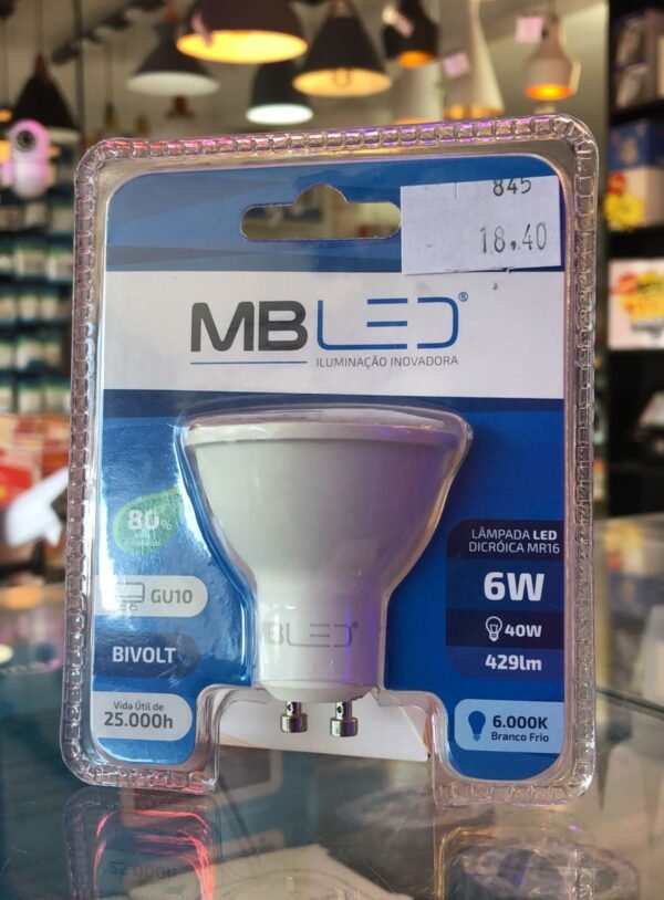LÂMPADA DICROICA GU-10 MR16 6W BF MLP5012 MB LE