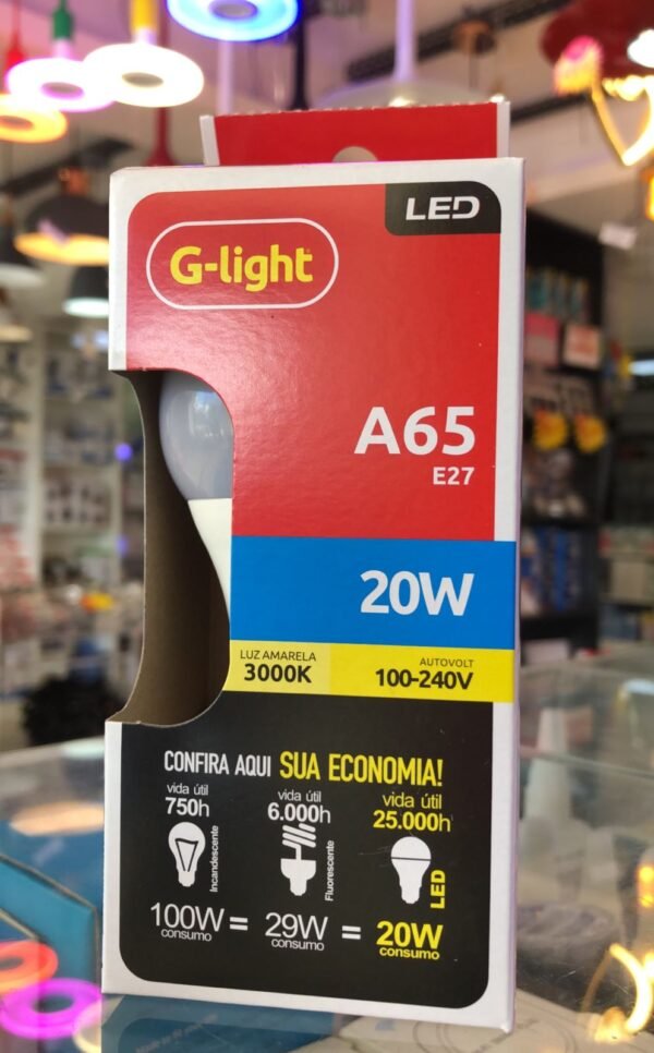LÂMPADA BULBO 20W 3000K G-LIGHT