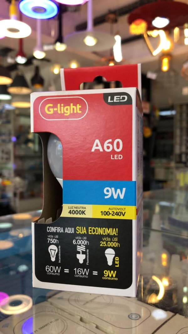 LÂMPADA BULBO A60 9W 4000K G-LIGHT