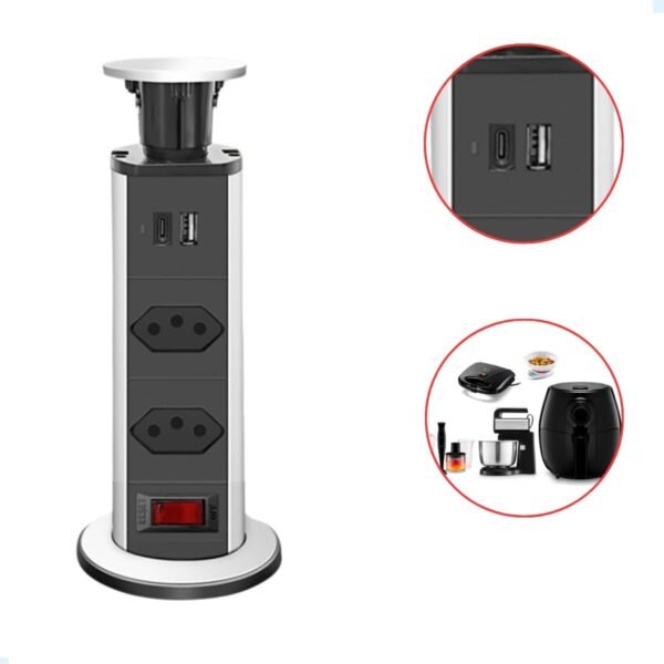 TORRE MULTIPLUG RETRÁTIL C/ 2 TOMADAS E USB BMAX - Image 4