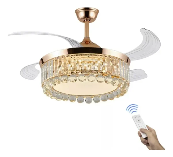 VENTILADOR LUSTRE CRISTAL RETRÁTIL RGLED 4501 - Image 3